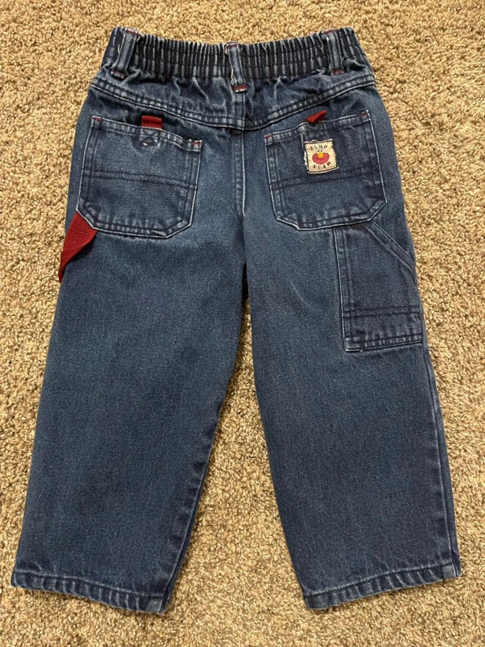 Vintage 90s Toddler Sesame Street Elmo Carpenter Jeans Size 3T